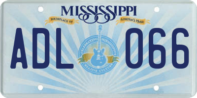 MS license plate ADL066