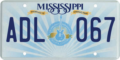 MS license plate ADL067
