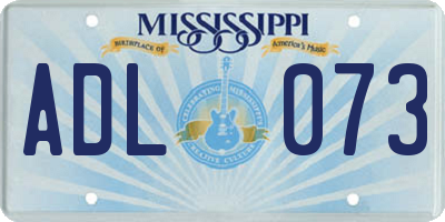 MS license plate ADL073