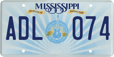 MS license plate ADL074