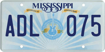 MS license plate ADL075