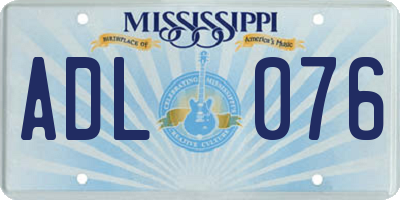 MS license plate ADL076