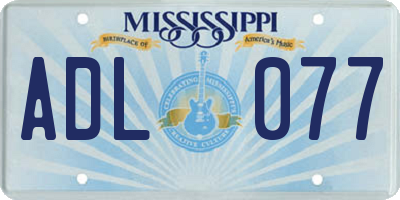 MS license plate ADL077