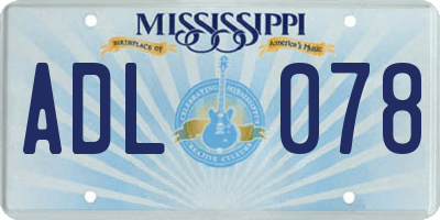 MS license plate ADL078