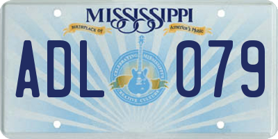MS license plate ADL079