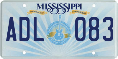 MS license plate ADL083