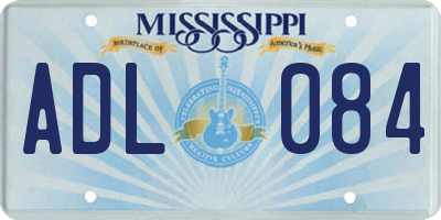 MS license plate ADL084