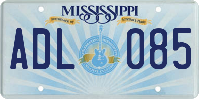 MS license plate ADL085