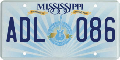 MS license plate ADL086