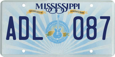 MS license plate ADL087