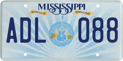 MS license plate ADL088