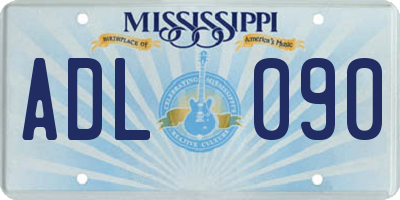 MS license plate ADL090