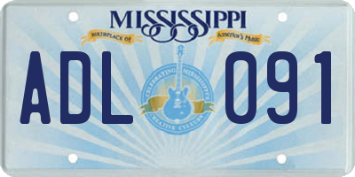MS license plate ADL091