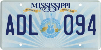 MS license plate ADL094