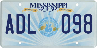 MS license plate ADL098