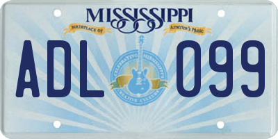 MS license plate ADL099