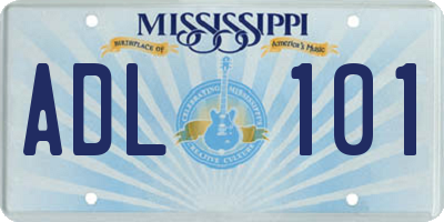 MS license plate ADL101