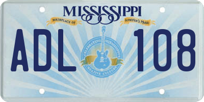 MS license plate ADL108