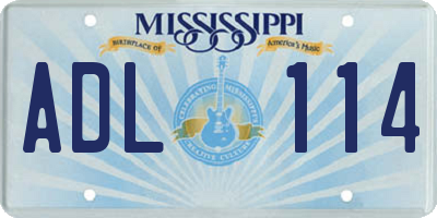 MS license plate ADL114