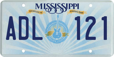 MS license plate ADL121