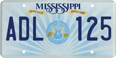 MS license plate ADL125
