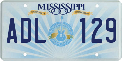 MS license plate ADL129