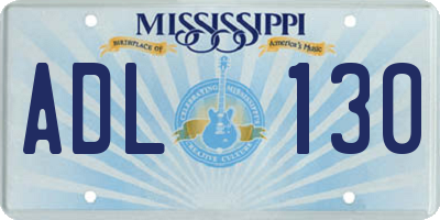 MS license plate ADL130
