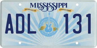 MS license plate ADL131