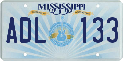 MS license plate ADL133