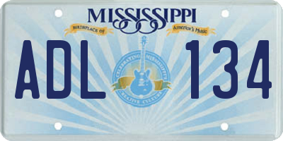 MS license plate ADL134