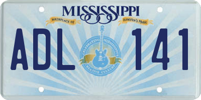 MS license plate ADL141
