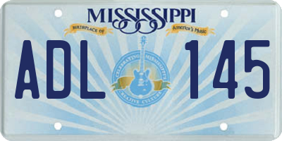 MS license plate ADL145