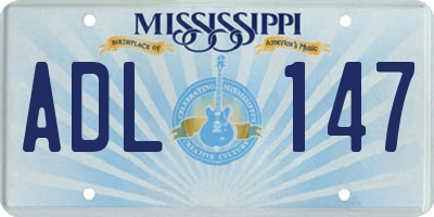 MS license plate ADL147