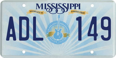 MS license plate ADL149