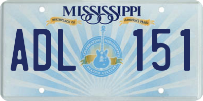 MS license plate ADL151