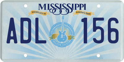 MS license plate ADL156