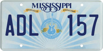 MS license plate ADL157