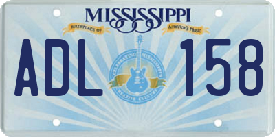 MS license plate ADL158