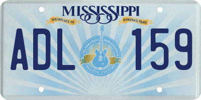 MS license plate ADL159