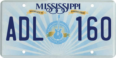 MS license plate ADL160
