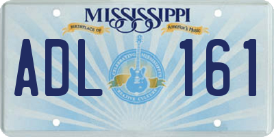 MS license plate ADL161