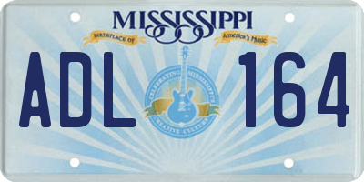 MS license plate ADL164
