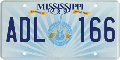 MS license plate ADL166