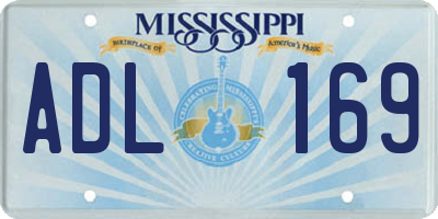 MS license plate ADL169