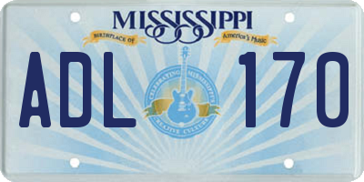 MS license plate ADL170