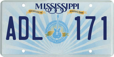 MS license plate ADL171