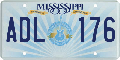 MS license plate ADL176