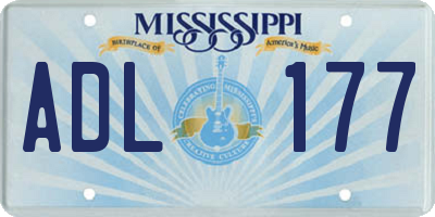 MS license plate ADL177