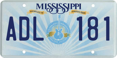 MS license plate ADL181