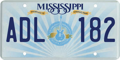 MS license plate ADL182